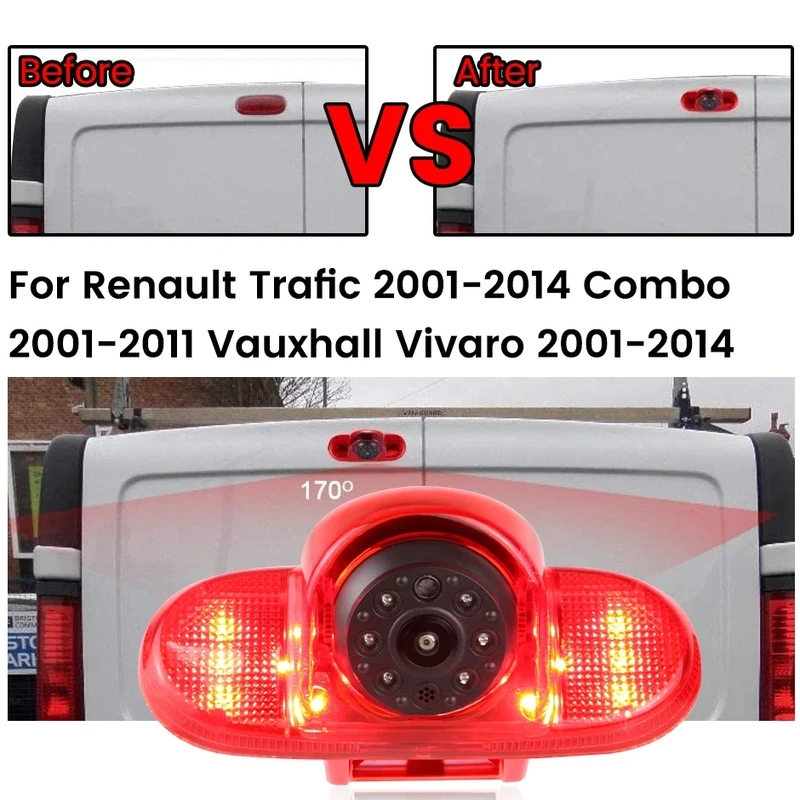 Renault Trafic Combo Vauxhall Vivaro High-Mount Brake Light backup rear view Camera Renault Trafic Combo Vauxhall Vivaro High-Mount Brake Light backup rear view Camera