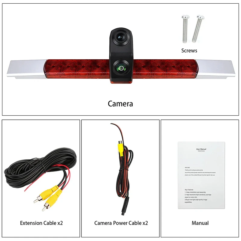 universal Dual-Lens 185mm High-Mount Stop Lamp Backup rear view Camera universal Dual-Lens 185mm High-Mount Stop Lamp Backup rear view Camera